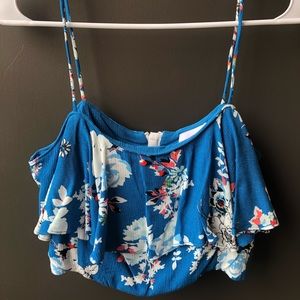 Floral short crop top 🌼💙